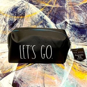 Rae Dunn black cosmetics bag.